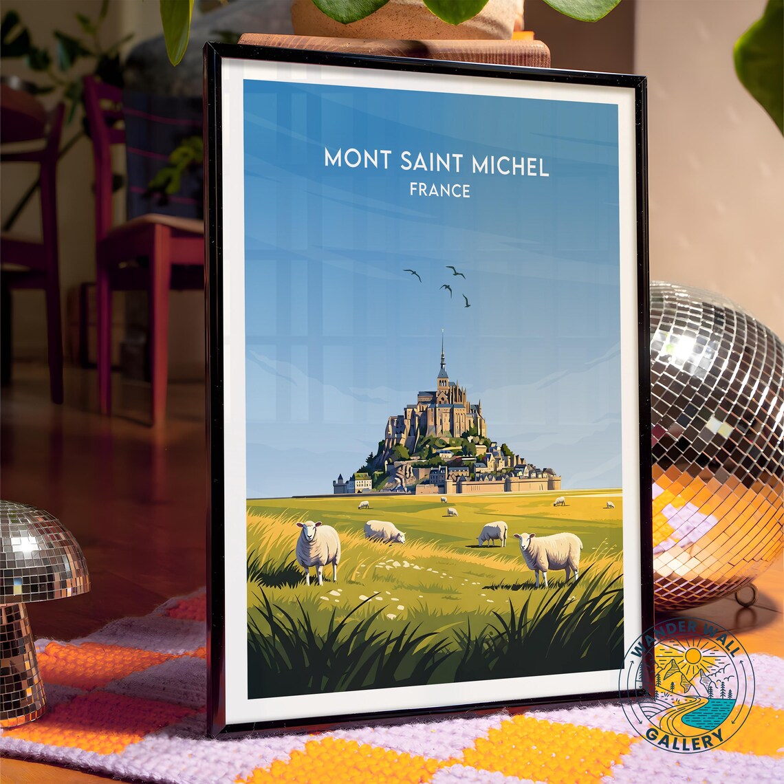 Mont Saint Michel France Island Abbey Sheep Meadow Travel Poster - Image 4