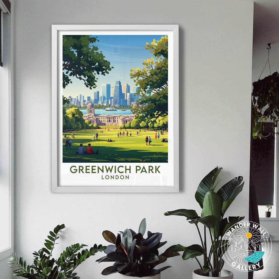 Greenwich Park London Naval College Thames Skyline Summer Day Poster - Image 3
