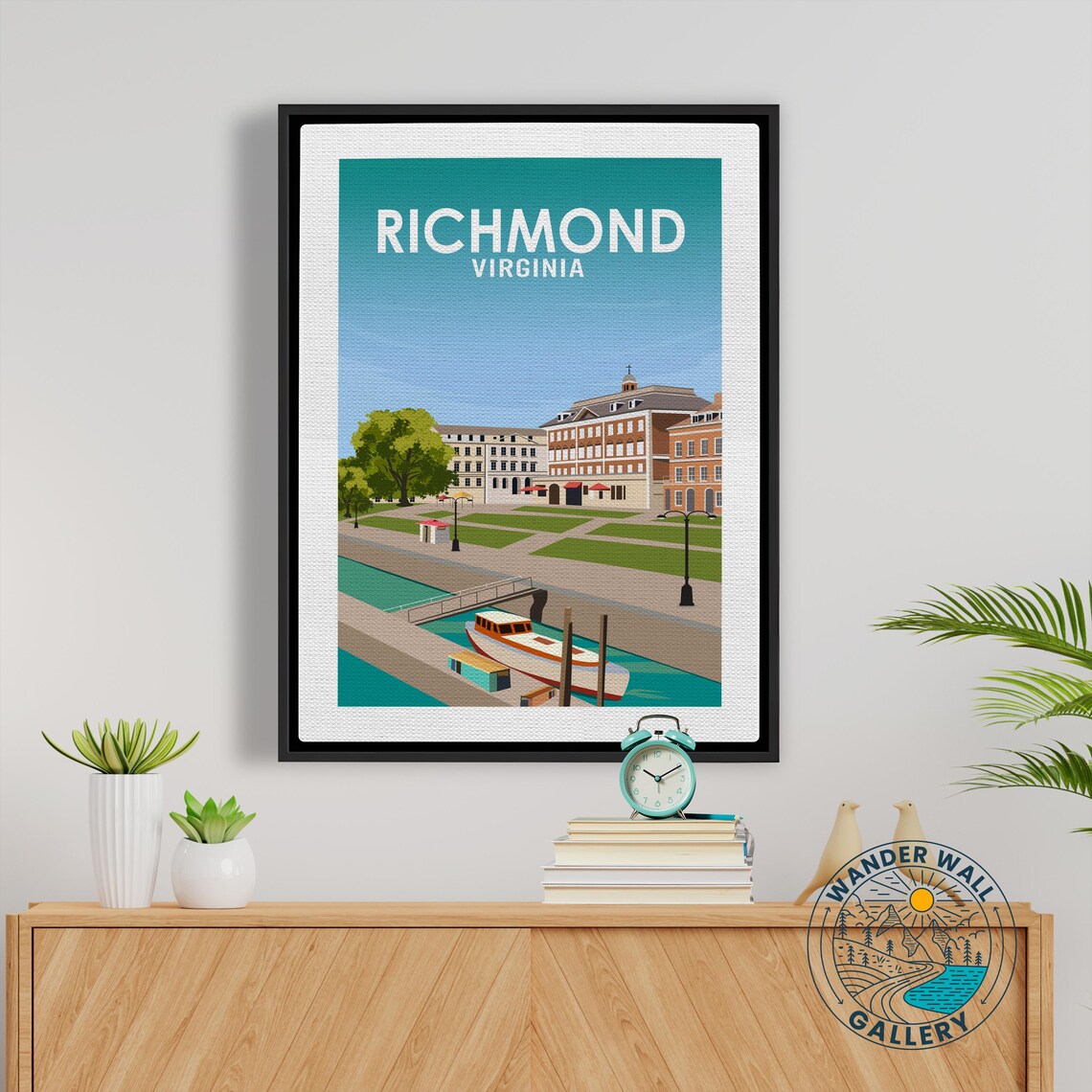 Richmond Virginia Canal Walk Historic Boats River Retro Travel Poster - Image 5