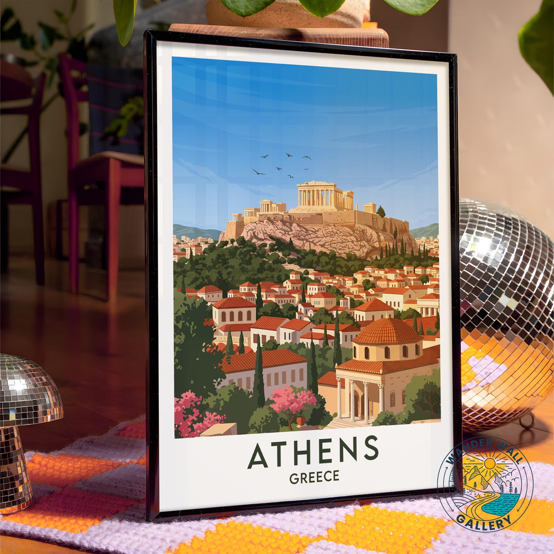 Athens Greece Acropolis Parthenon Ancient Cityscape Travel Poster - Image 4