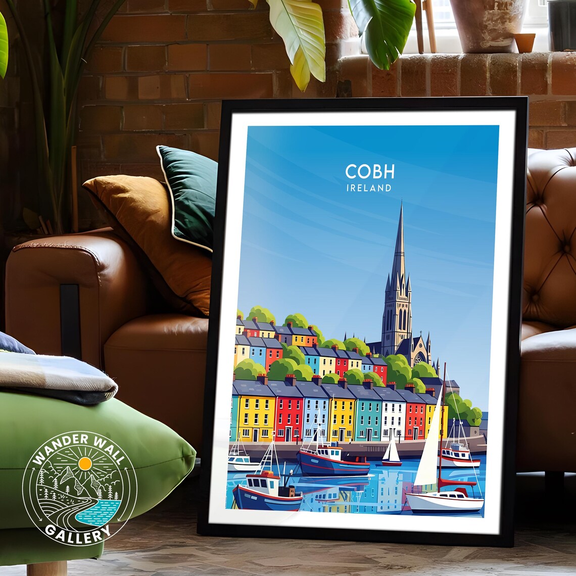 Cobh Ireland Colorful Harbor Houses and Church Travel Poster - Image 6