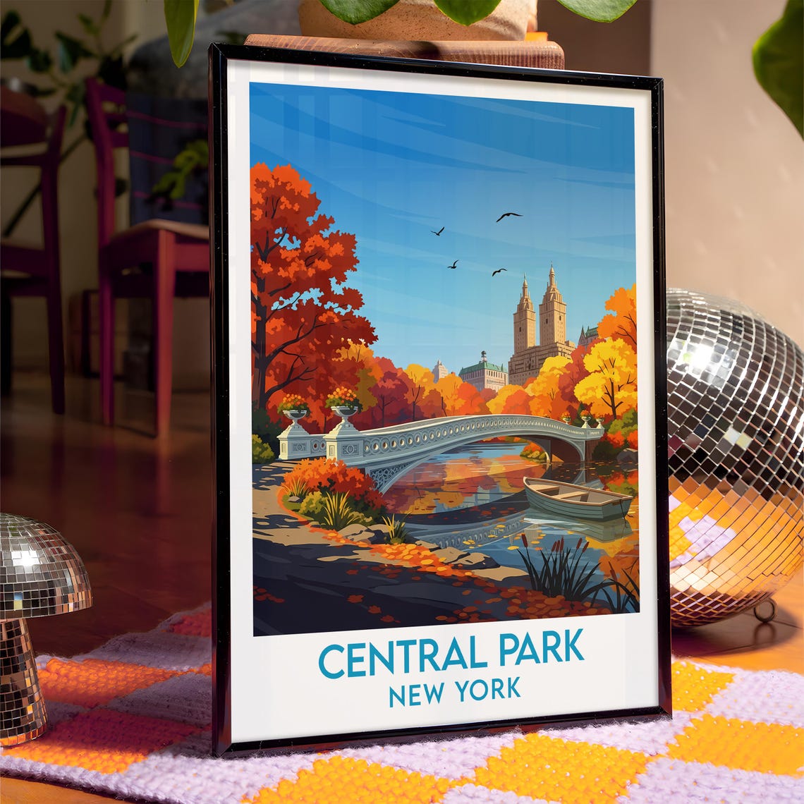 Central Park New York Famous Bow Bridge Autumn Foliage Poster - Image 4