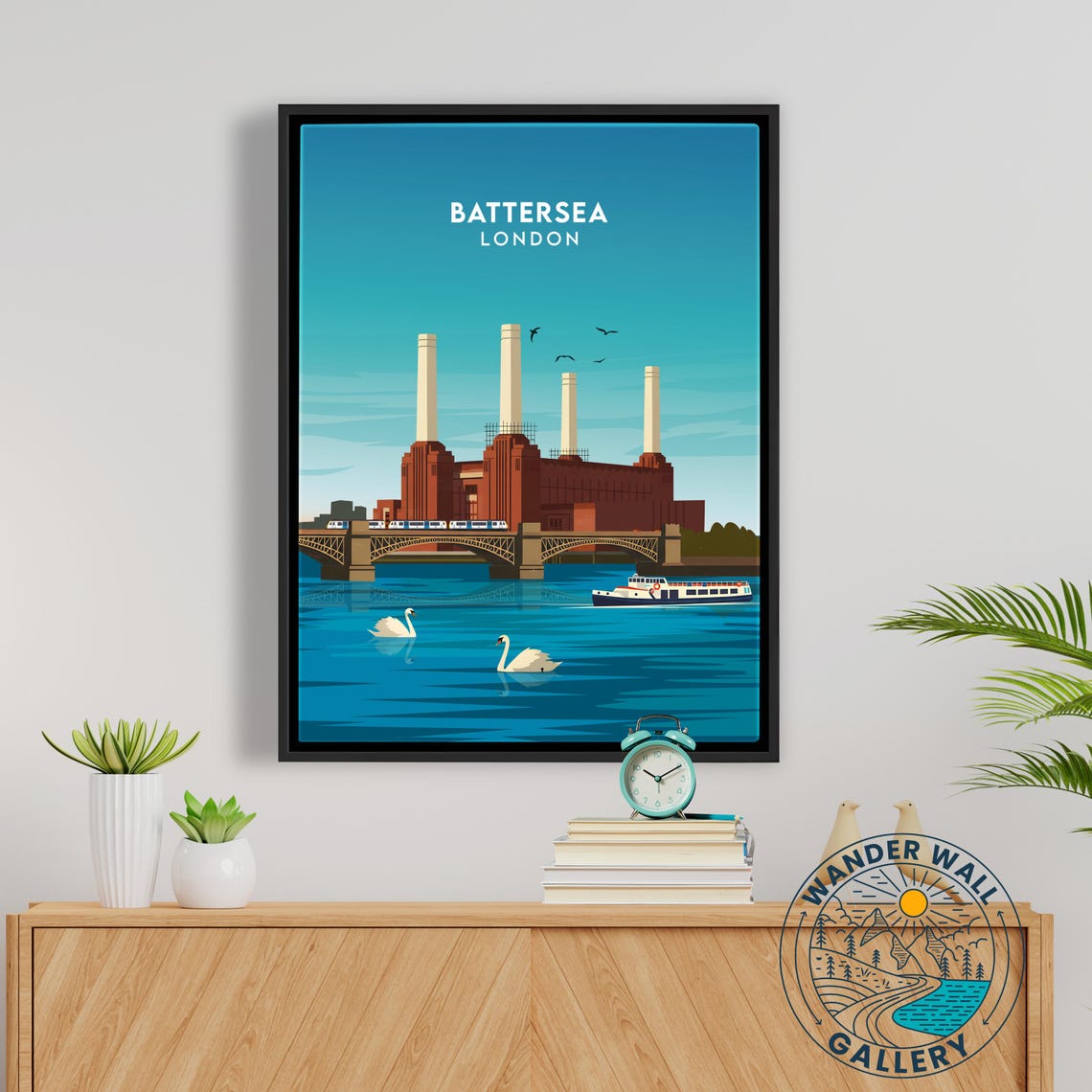 Battersea London Iconic Power Station Chimneys River Thames Poster - Image 5
