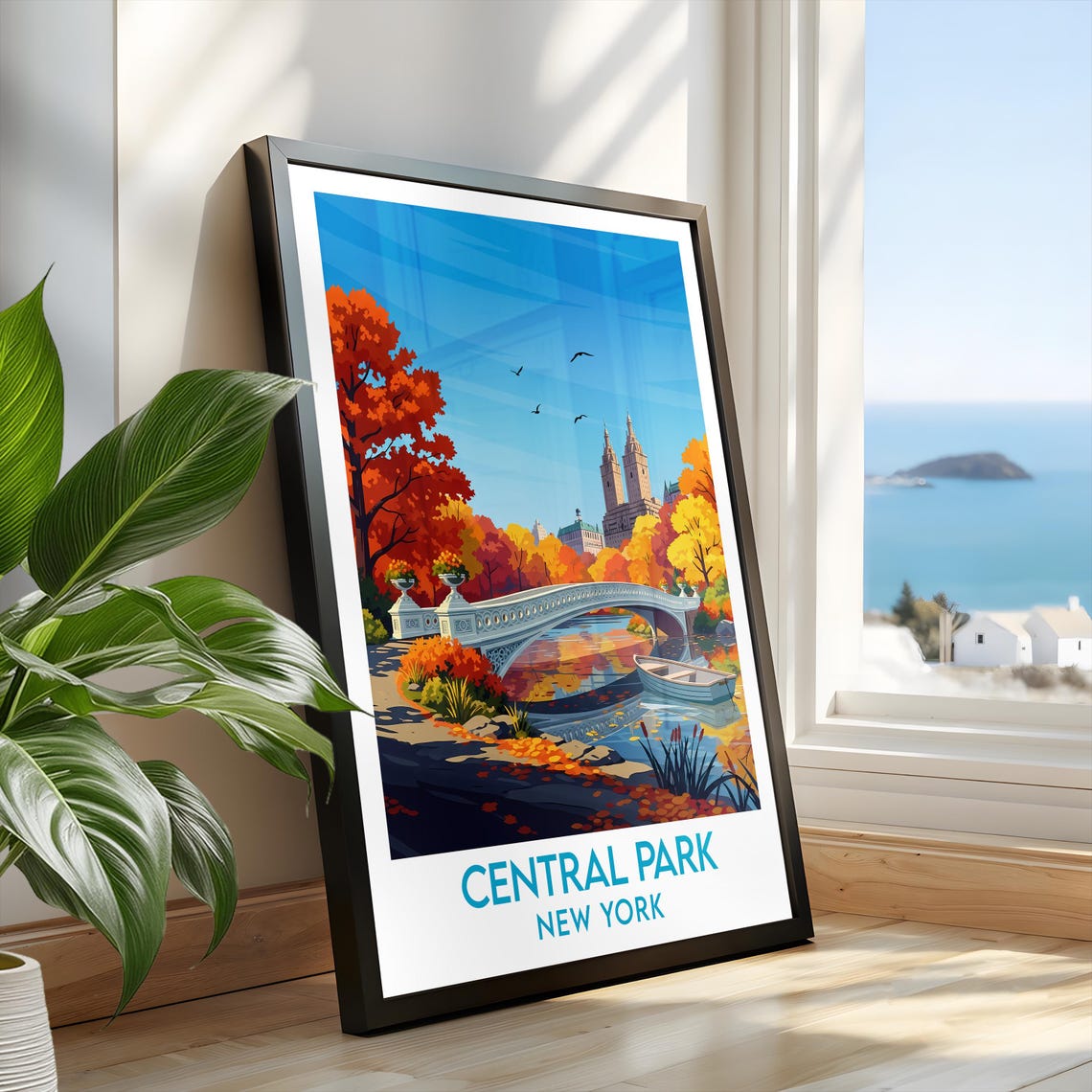 Central Park New York Famous Bow Bridge Autumn Foliage Poster - Image 2
