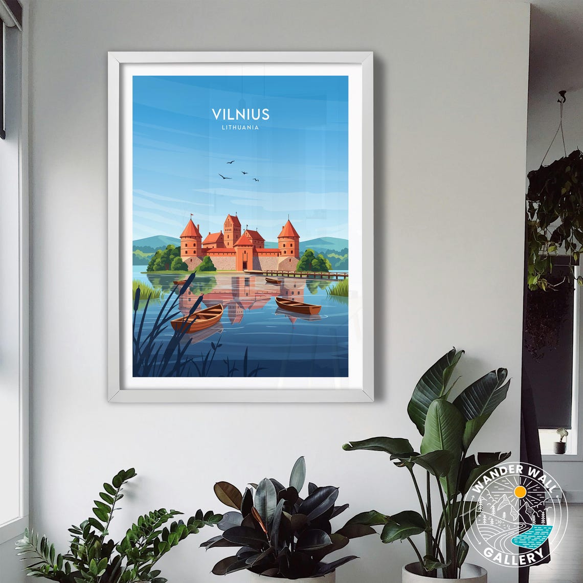 Vilnius Lithuania Trakai Island Castle Lake Vintage Travel Poster - Image 3