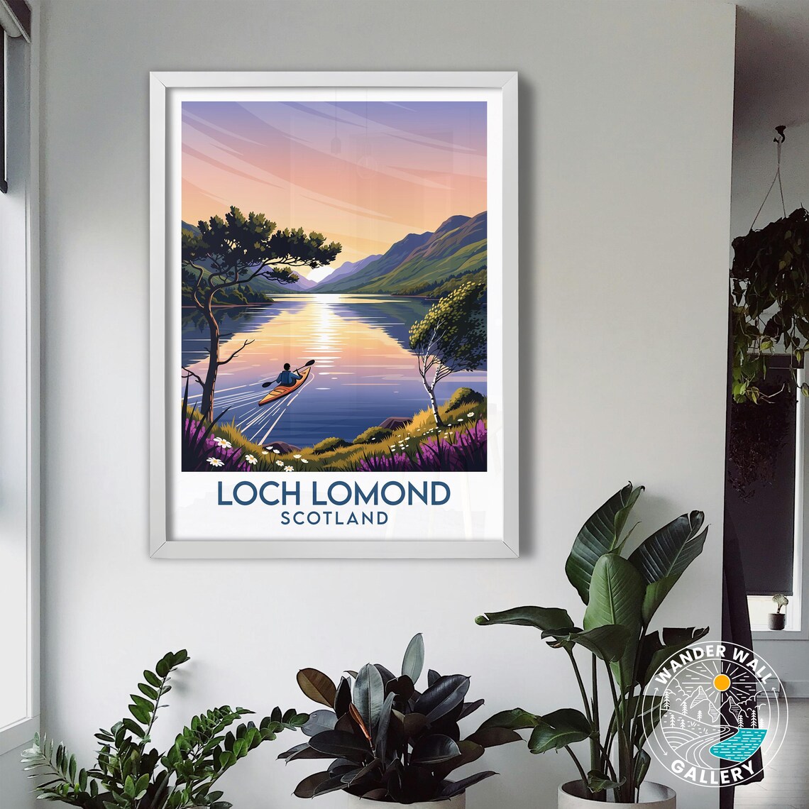 Loch Lomond Scotland Sunset Kayaking Mountain Lake Paddler Poster - Image 3