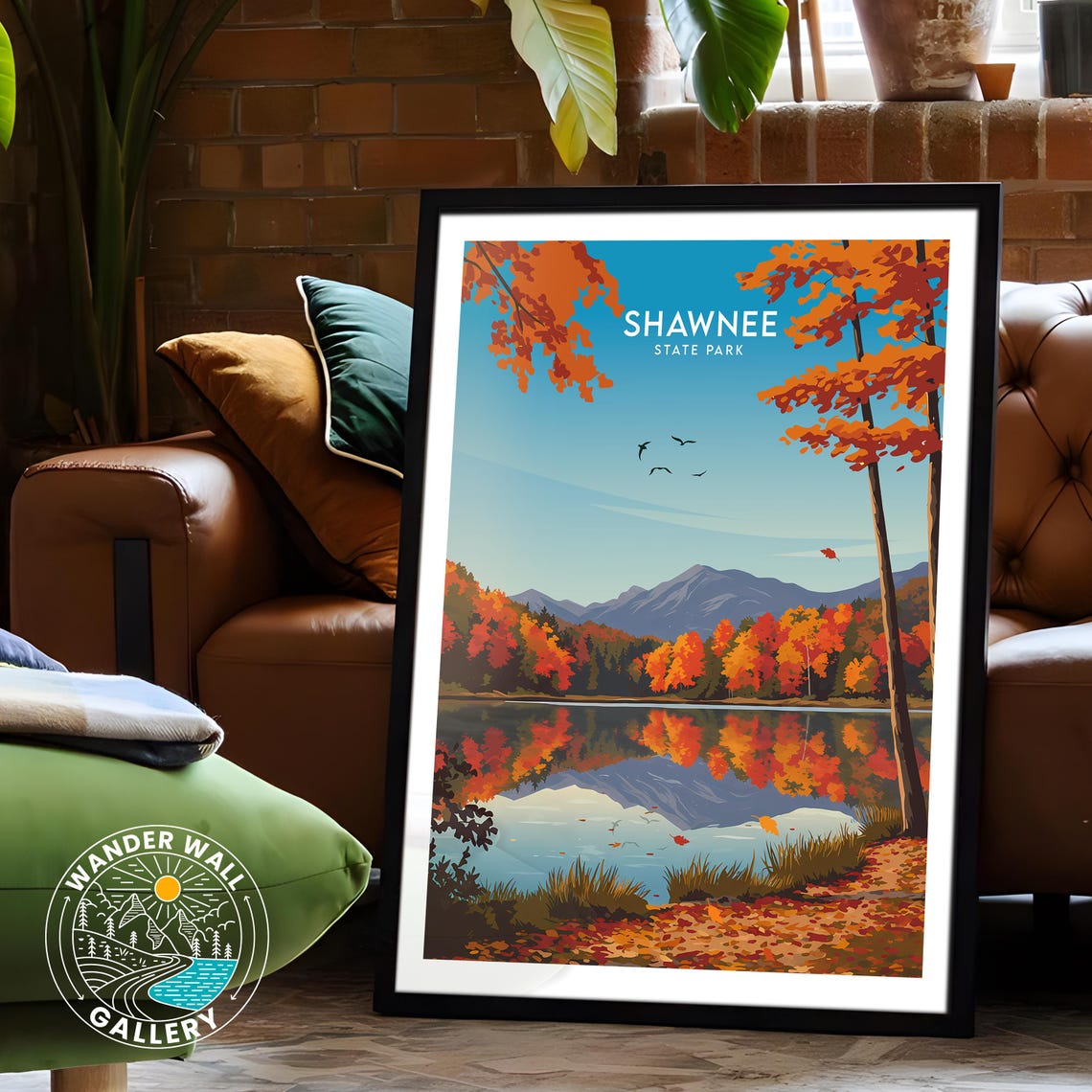 Shawnee State Park Autumn Lake Reflection Mountain View Poster - Image 6