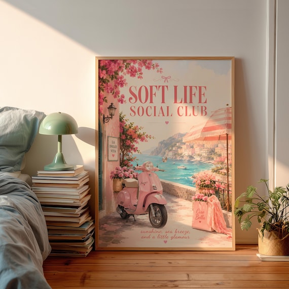 Vintage La Dolce Vita Art Print, Italian Riviera