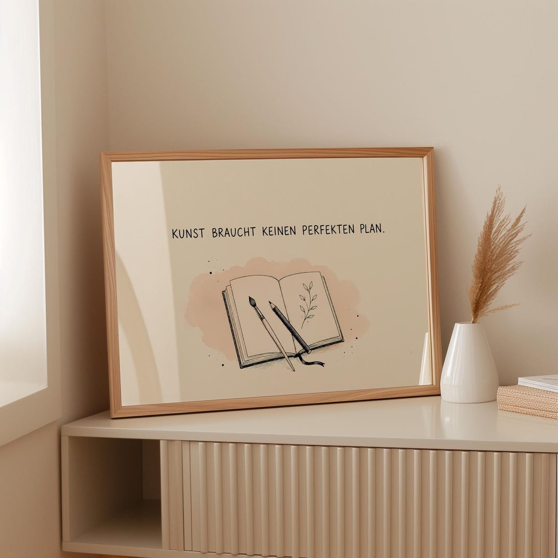 Kunst Braucht Keinen Perfekten Plan German Art Quote Sketchbook Poster
