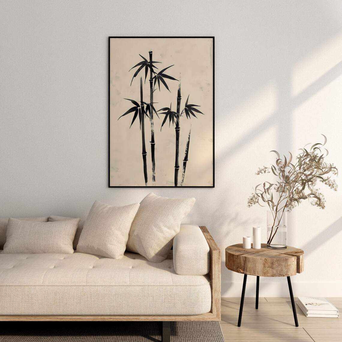 Sumie Style Bamboo Minimalist Japanese Art Print