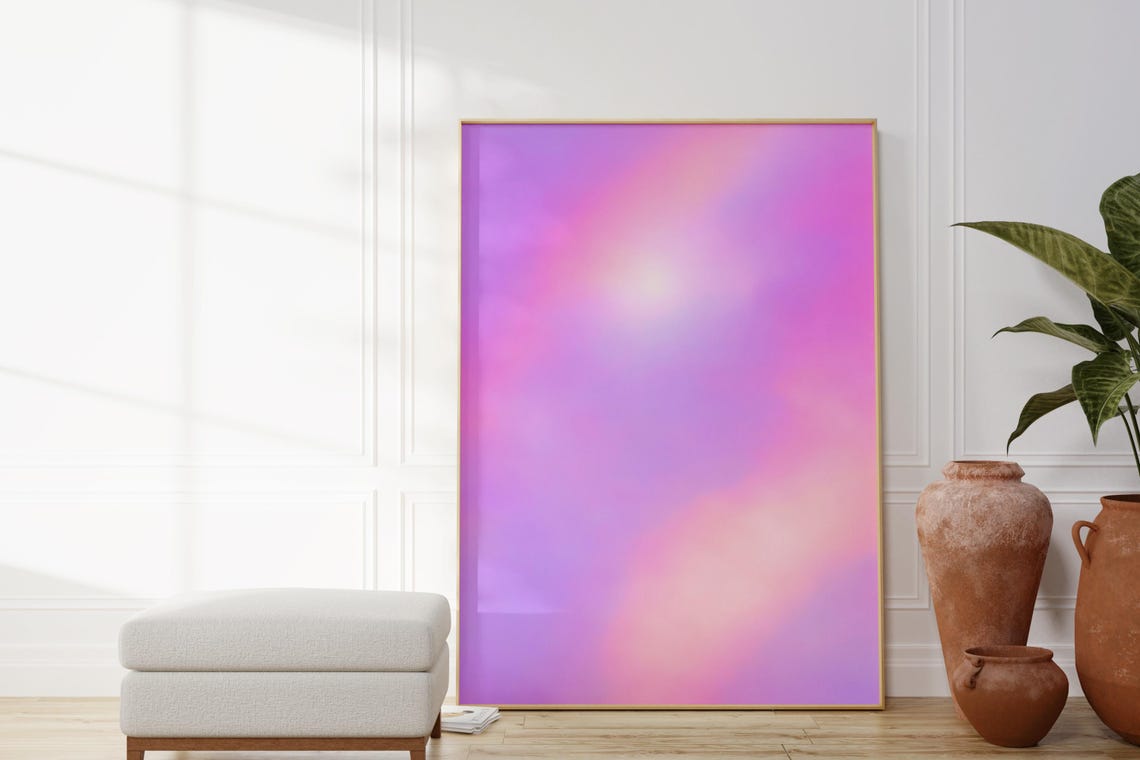 Pastel Lavender Aura Abstract Gradient Soft Minimalist Poster