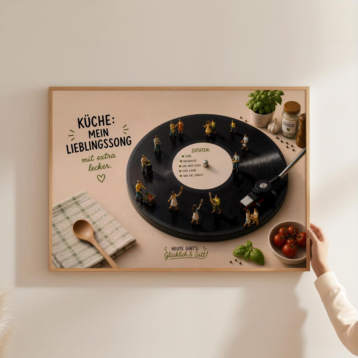 German Kitchen Song Vinyl Record Cooking Quote Kitchen Poster