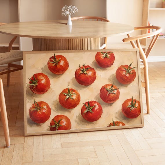 Vintage Tomato Poster, Mediterranean Kitchen Art Print