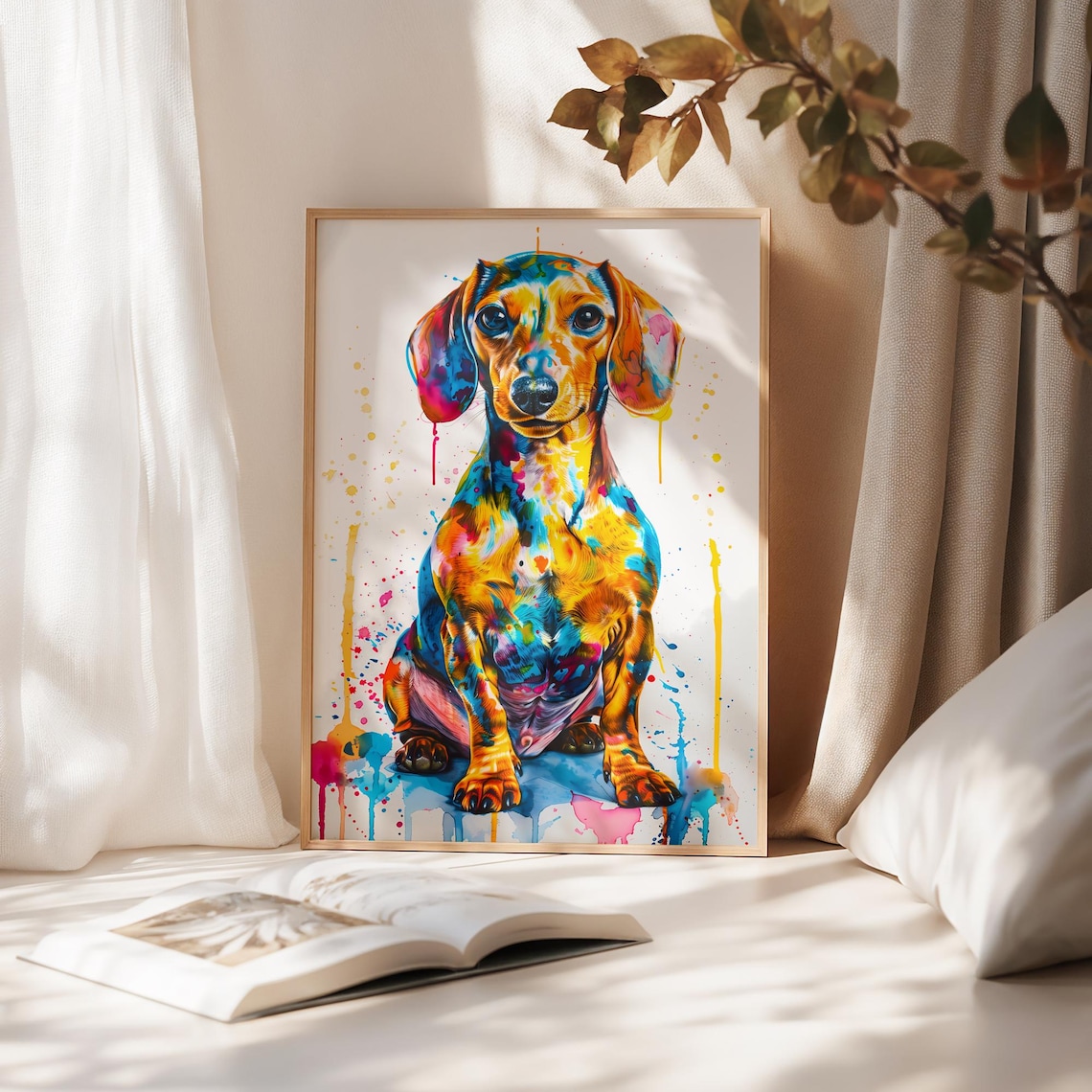 Dachshund Watercolor Art Print, Gift for Dog Lovers