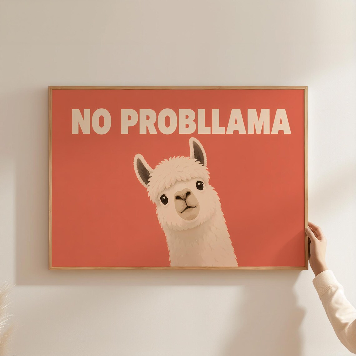 Lustiger Lama Poster Print, Freche Tier Wandkunst