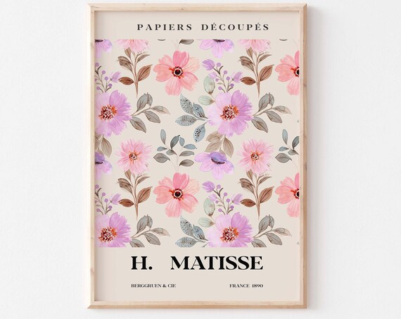 Matisse Papiers Decoupes Pink Ditsy Floral H Matisse Exhibition Poster