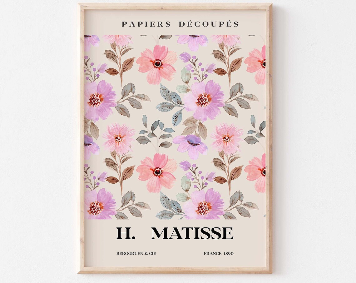 Matisse Papiers Decoupes Pink Ditsy Floral H Matisse Exhibition Poster