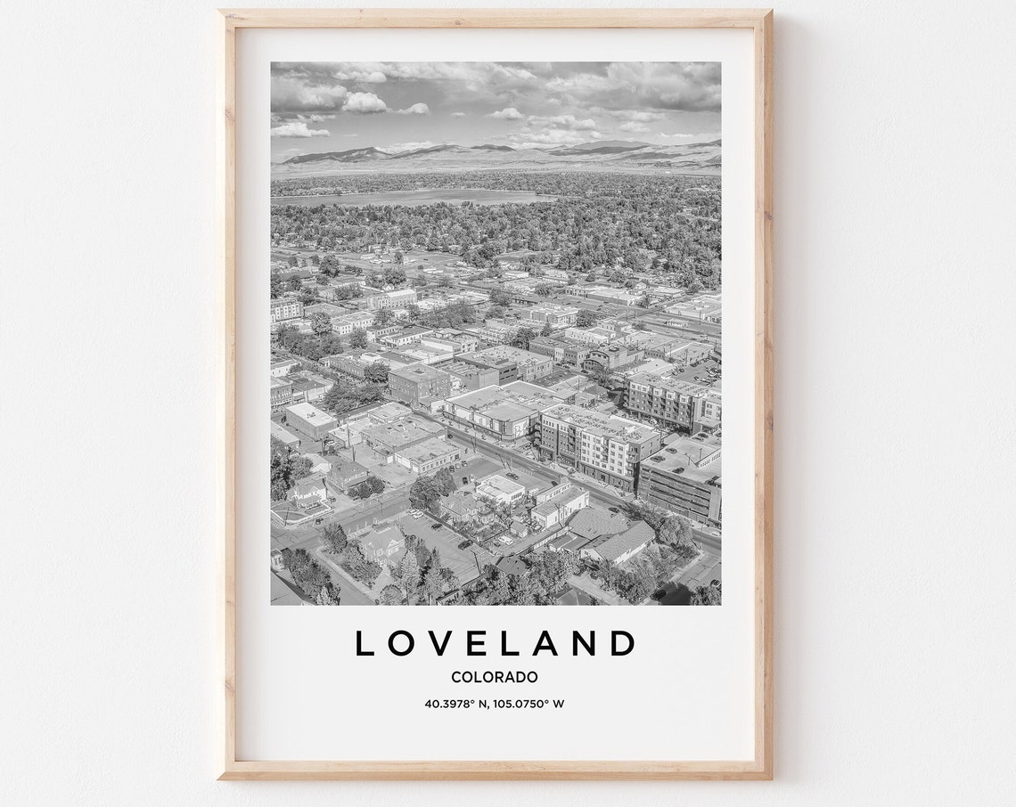 Loveland Travel Poster Loveland Print Loveland Photo Print Black And White Photography Monochrome Travel Photography Colorado Travel
