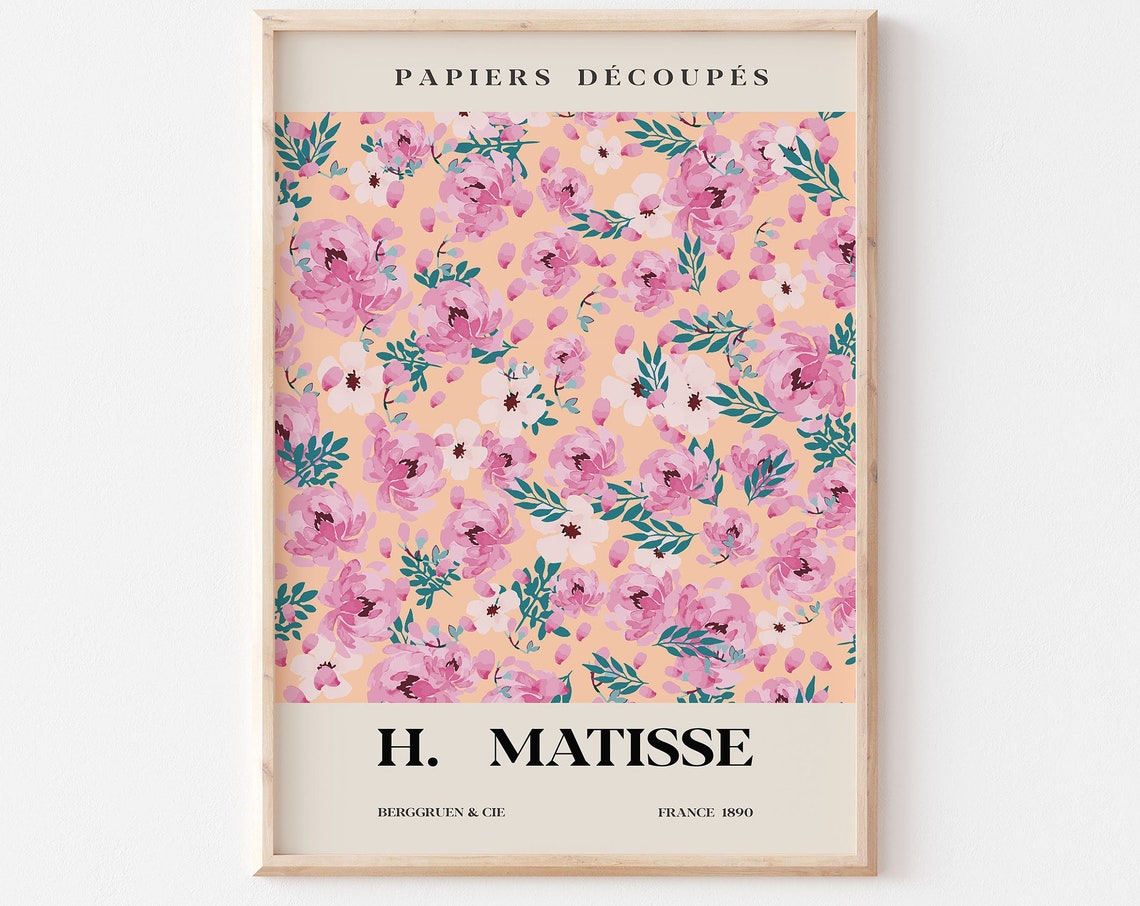 Henri Matisse Pink Floral Chintz Papiers Decoupes Wall Print