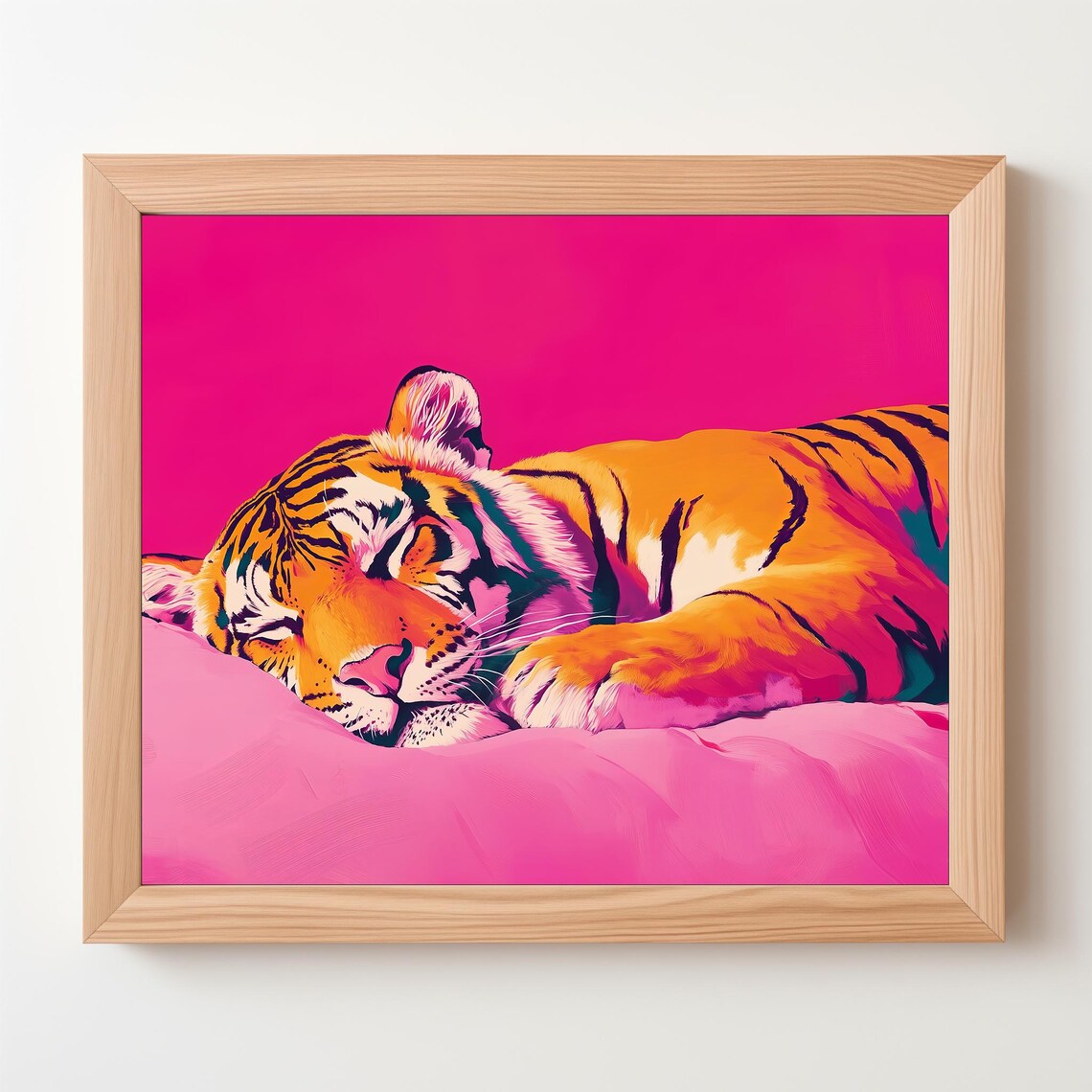 Cute Tiger, Maximalist Oil Painting Poster Print - Image 4