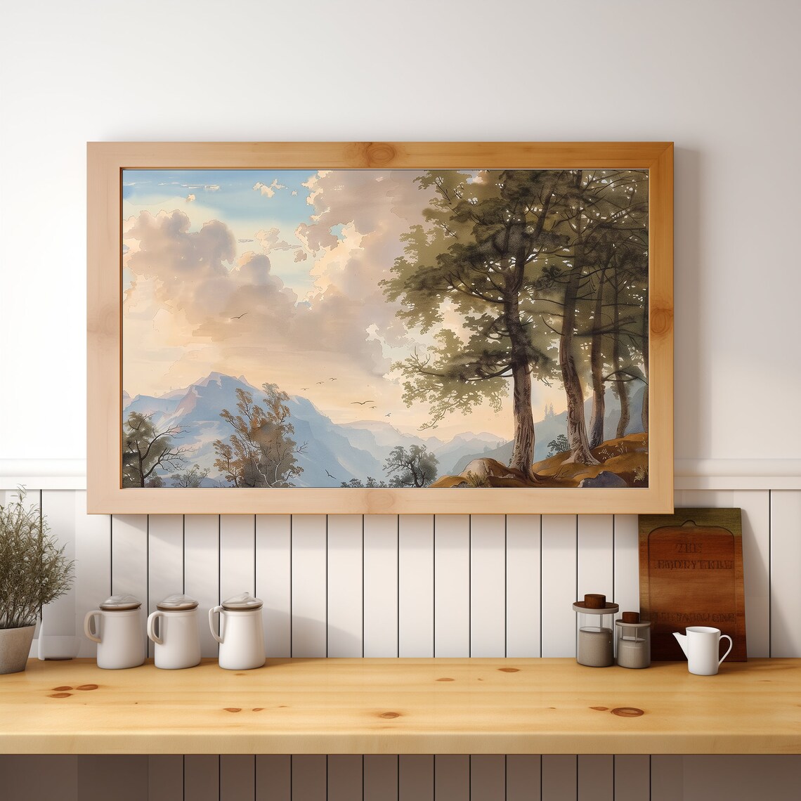 Old Pine Vintage Landscape Art Print - Image 4