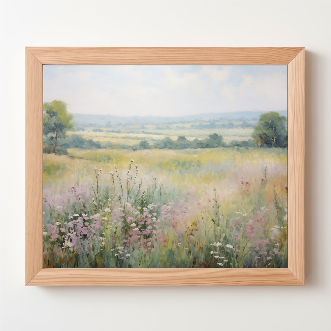 Wildflower Meadow Impressionist Valley Summer Field Pastel Art Poster - Image 4