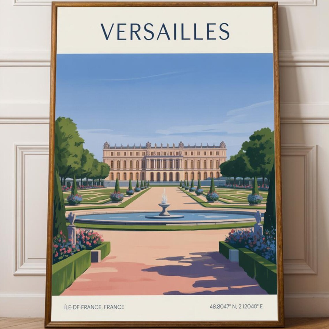 Palace of Versailles Royal Gardens France Grand Travel Poster