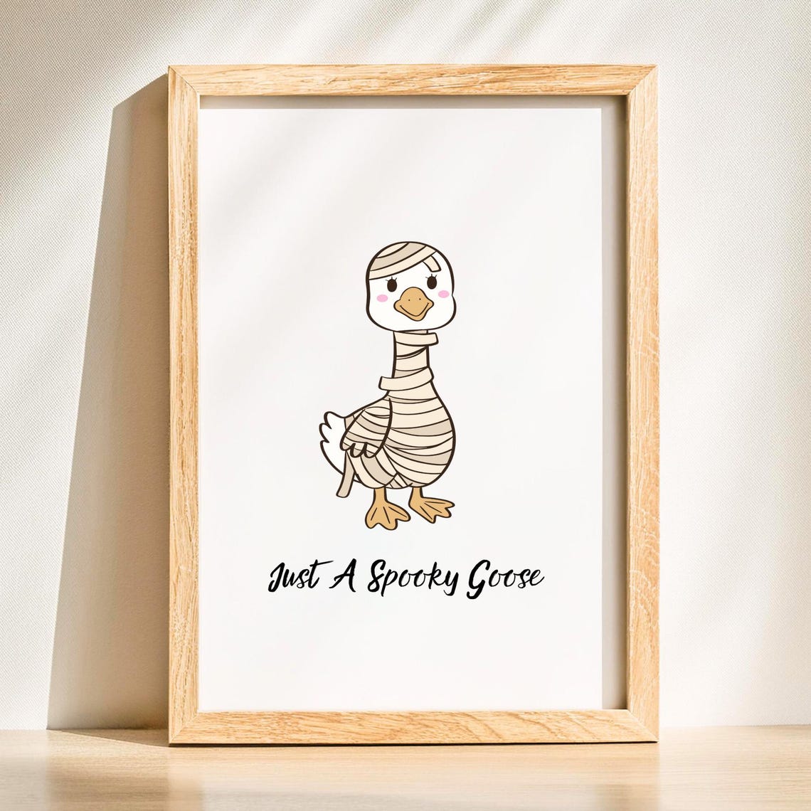 Cute Mummy Goose Just A Spooky Goose Halloween Nursery Wall Poster
