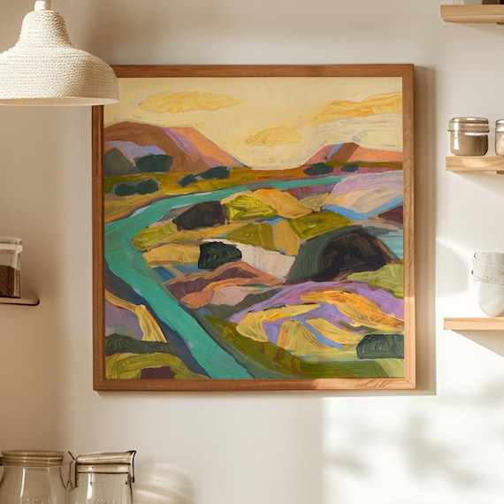 Abstract Southwest Landscape Art Print, Big Bend Inspired
