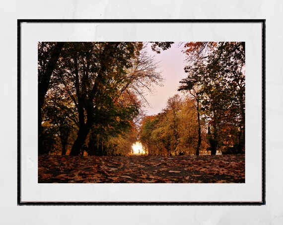Autumn Fall Glasgow Queens Park Travel Poster
