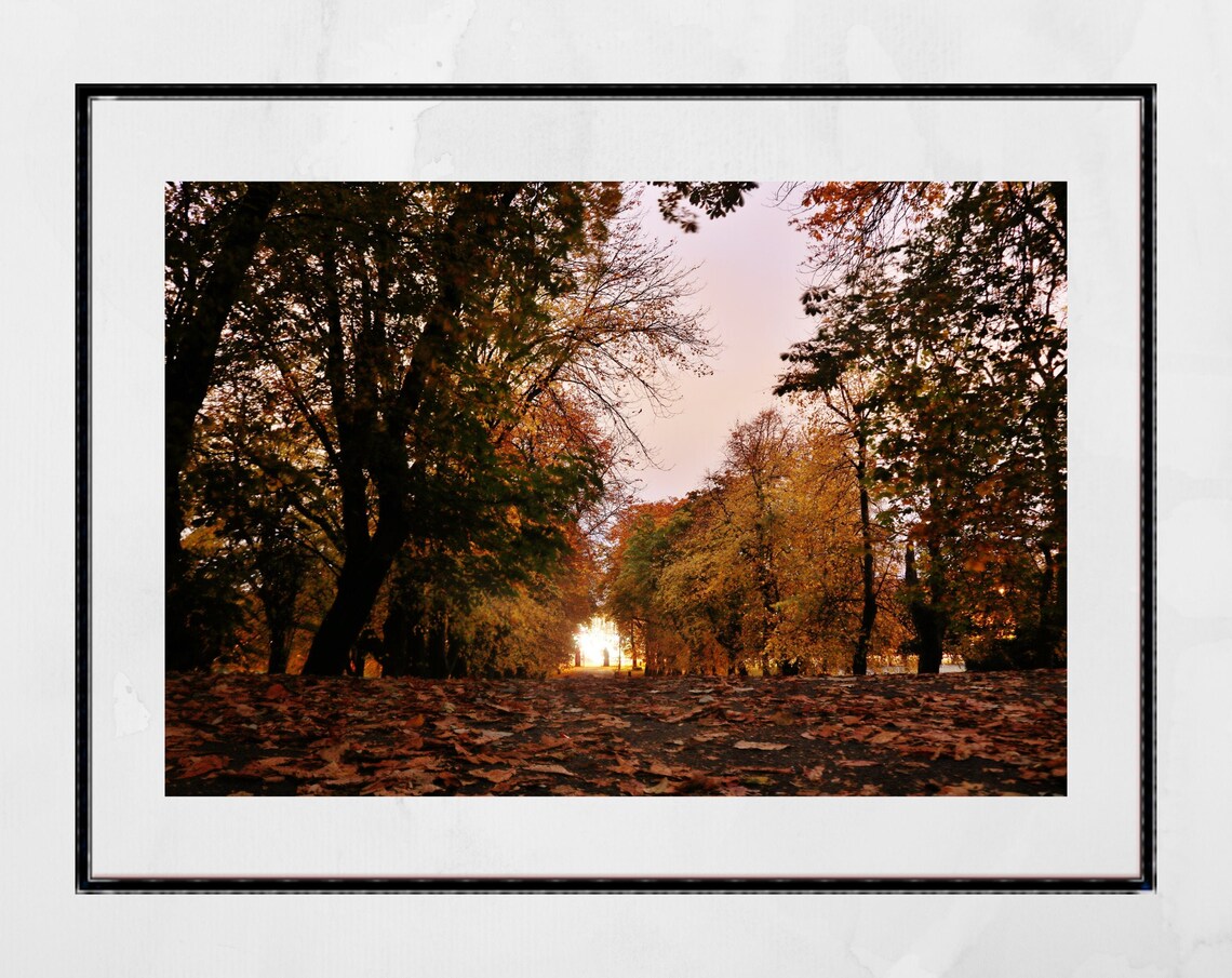 Autumn Fall Glasgow Queens Park Travel Poster