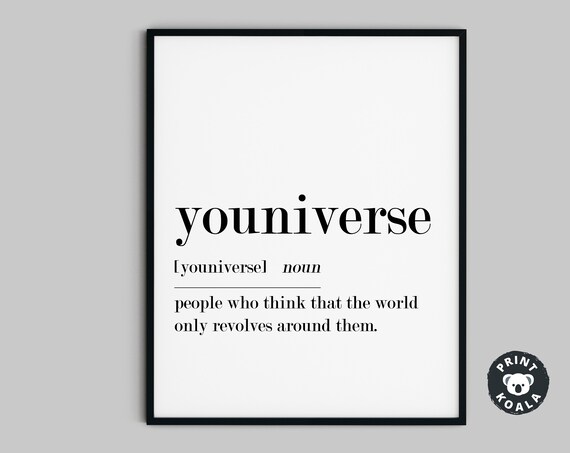 Youniverse Funny Definition Print Cheeky Wordplay Humor Wall Decor