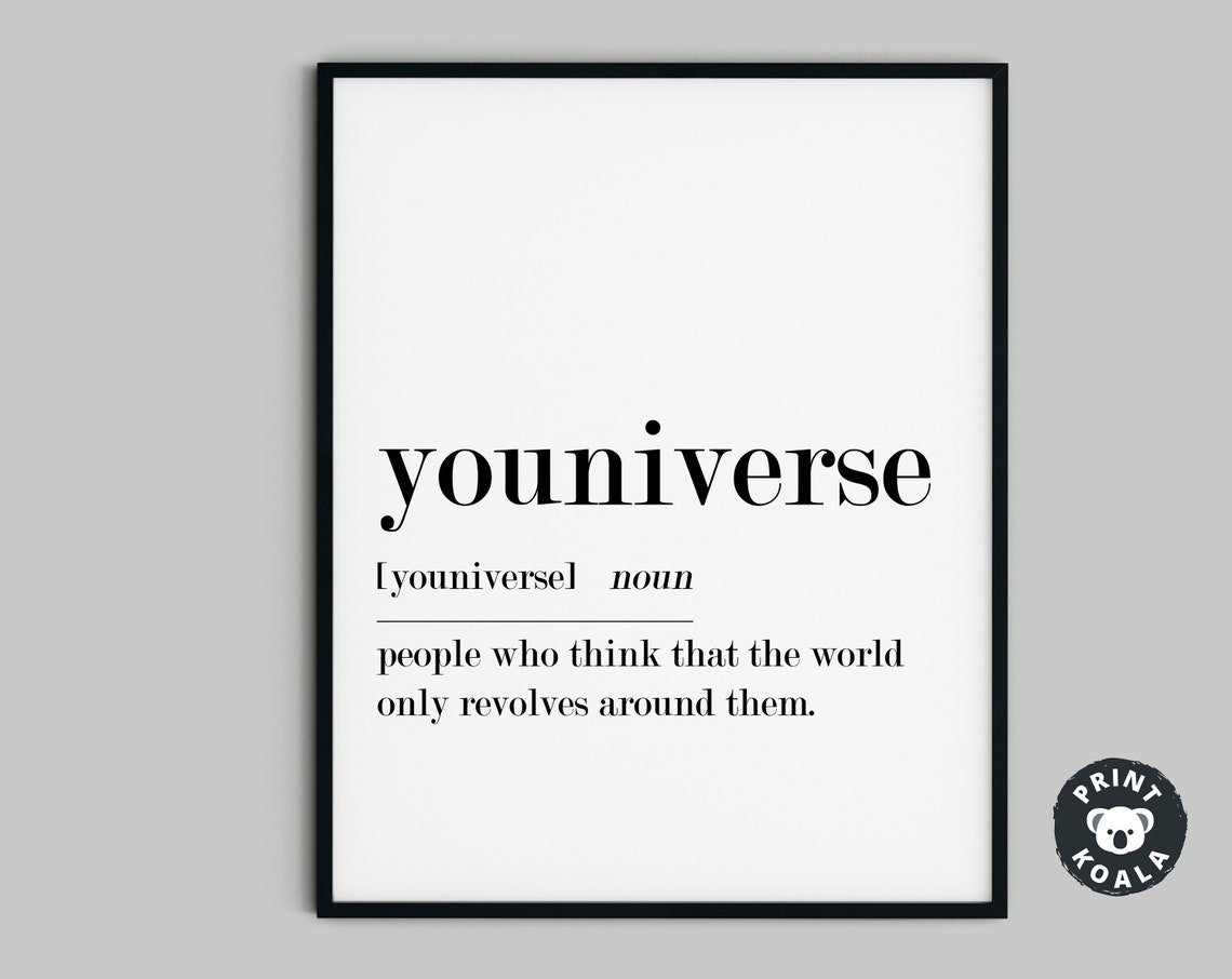 Youniverse Funny Definition Print Cheeky Wordplay Humor Wall Decor