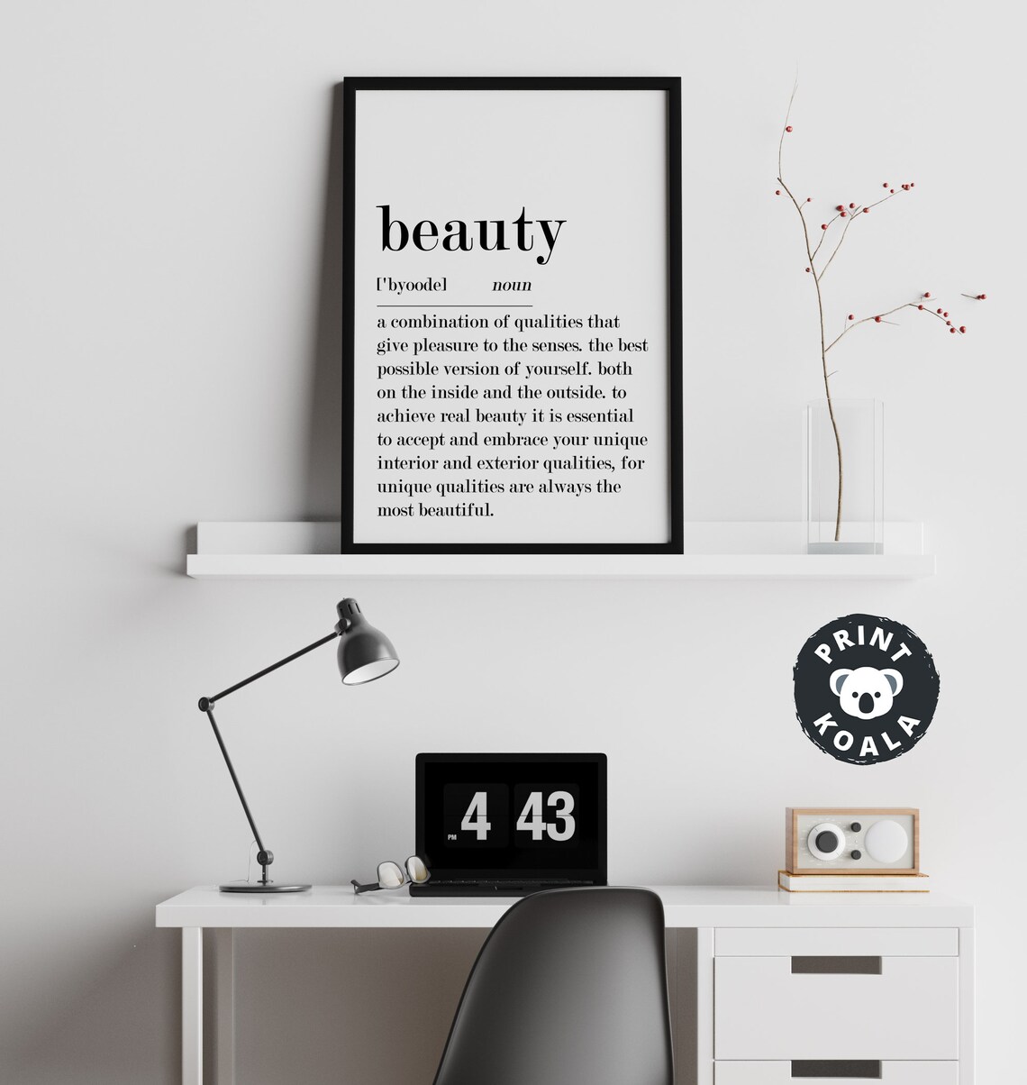 Beauty Definition Self Love Dictionary Style Inspirational Poster - Image 2