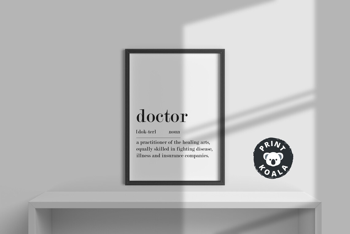 Doctor Funny Definition Healing Arts Dictionary Style Poster - Image 2