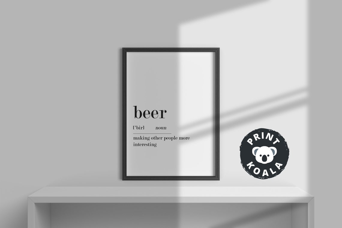Beer Funny Dictionary Definition Print Man Cave Bar Humor Wall Decor - Image 3