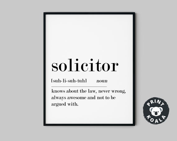 Solicitor Definition Wall Art Art Solicitor Definition Poster Lawyer Dictionary Definition Wall Decor Lawyer Gift Typography