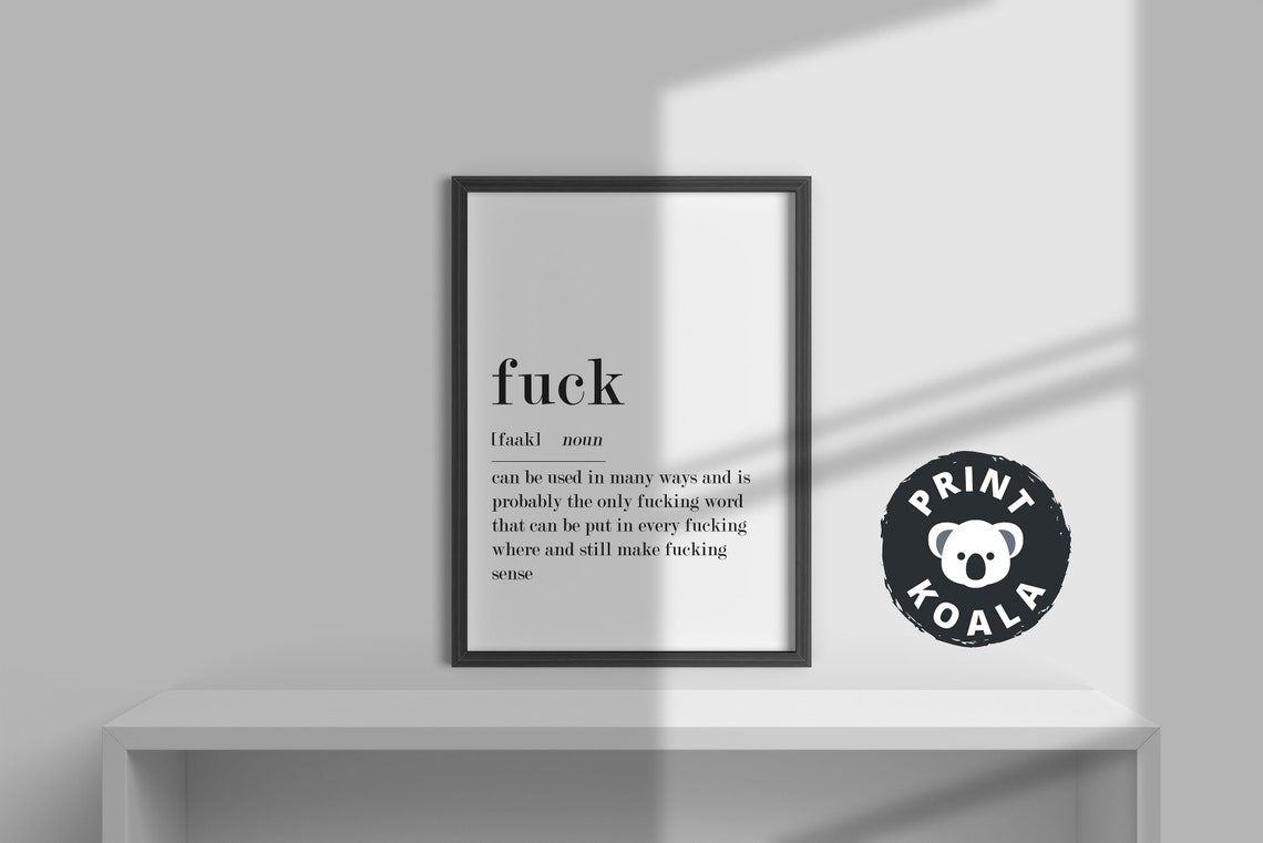 Fuck Definition Print Poster Quote Wall Art Gift Funny Wall Art Definition Poster Fuck Prints Adult Humour Poster Fuck Wall Decor Art - Image 3