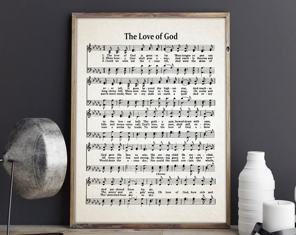 The Love Of God Classic Hymn Sheet Music Christian Faith Poster