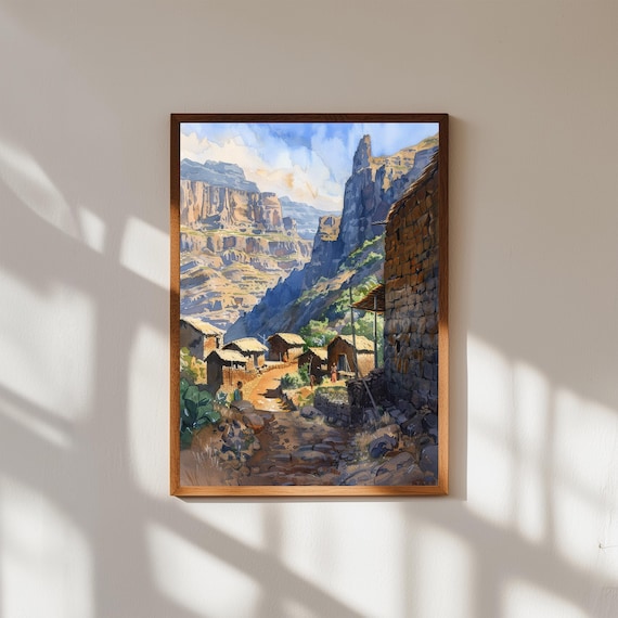 Simien Mountains Ethiopia Mountain Village Dramatic Cliffs Poster