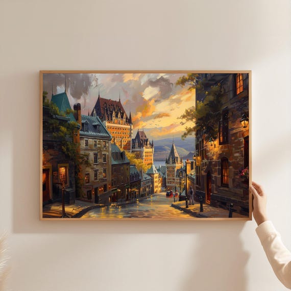 Chteau Frontenac Sunset Canvas Print City Historic Architecture