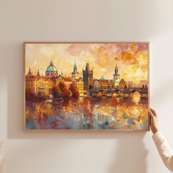 Prague Charles Bridge Canvas Print Czech Republic Old Town Skyline