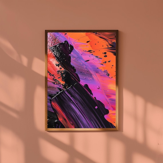 Gestural Abstract Art Print Expressive Brushstrokes Modern Minimalist Decor