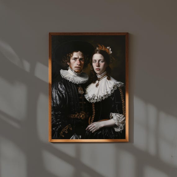 Rembrandt Inspired Print Dutch Golden Age Portrait Maerten Oopjen