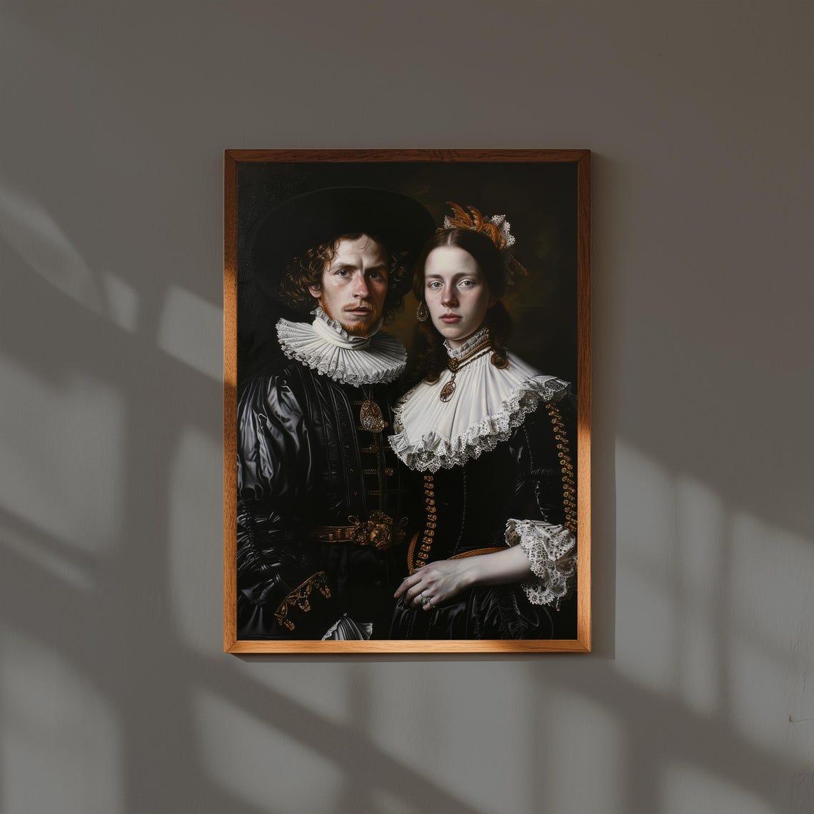 Rembrandt Inspired Dutch Golden Age Wedding Couple Portrait Poster
