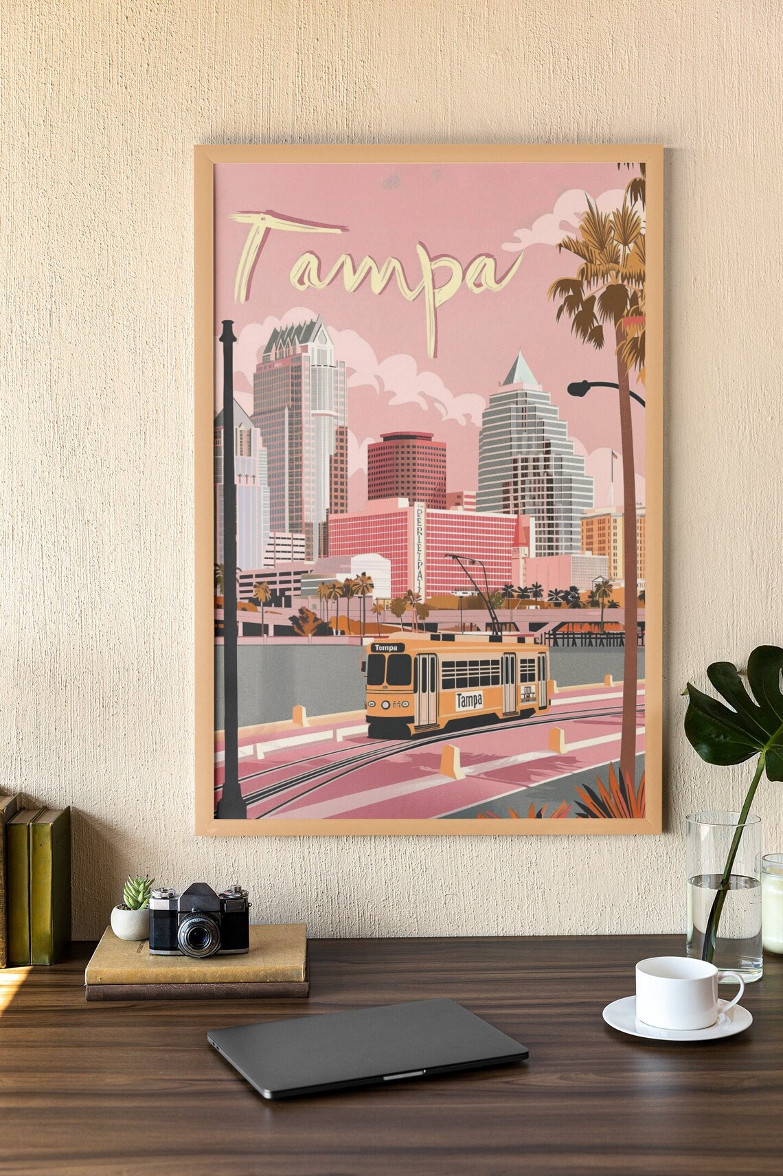 Tampa Riverwalk Retro Travel Poster, University Of Tampa