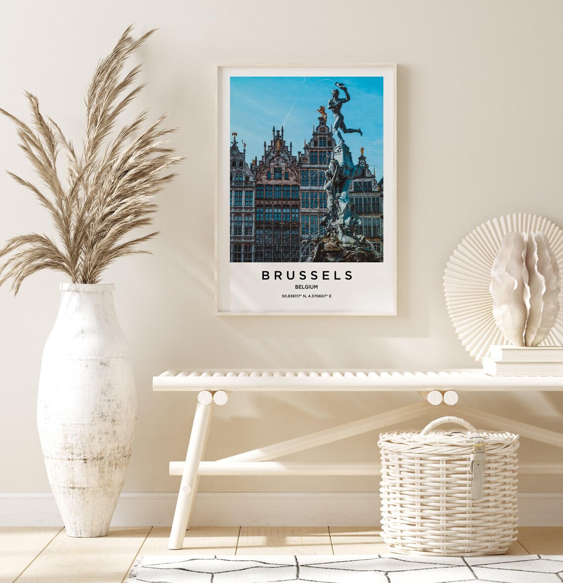 Brussels Belgium Historic Fountain Grand Square Travel Poster - Image 3