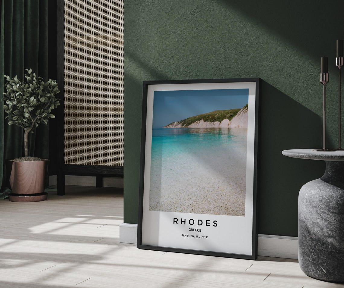 Rhodes Art Rhodes Print Rhodes Poster Rhodes Art Rhodes Photo Rhodes Map Rhodes Painting Rhodes Travel - Image 2
