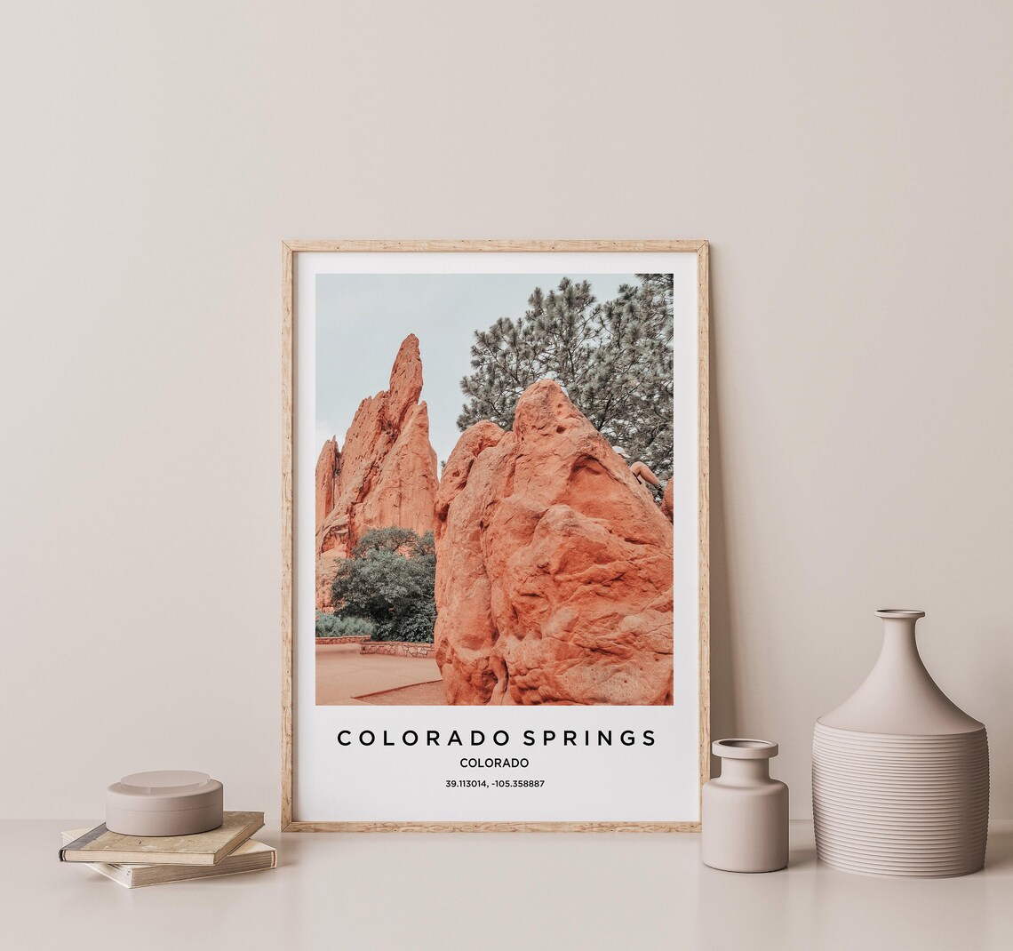 Colorado Springs Red Rock Formations Desert Garden Landscape Poster - Image 2
