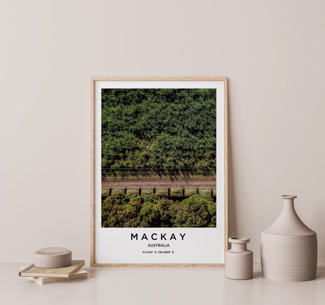Mackay Australia Lush Rainforest Aerial Green Landscape Travel Poster - Image 2